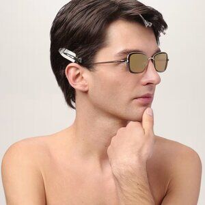 NEW LOEWE LW40159U 32G SUNGLASSES UNISEX GOLD OVAL EYEWEAR